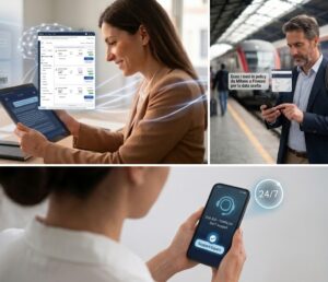 AI nel Self-Booking Tool: prenotazione assistita, treni in policy e supporto 24/7_HAI_HuTechTravel